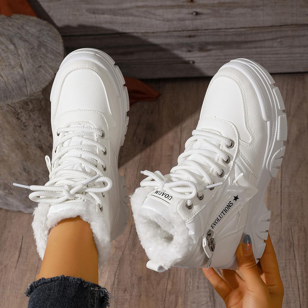 Women Ankle Boots Warm Height Increased Snow Boots High Top Platform Cotton Sports Shoes Fashion Waterproof Boots Women