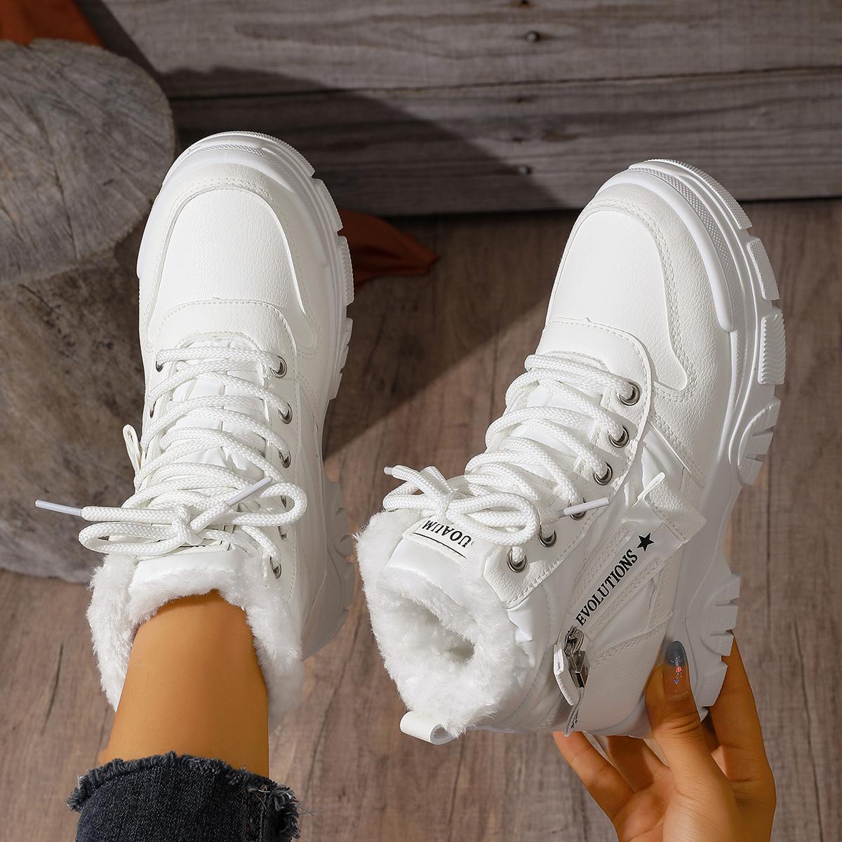 

Женские ботильоны Теплые Увеличивающие рост Зимние ботинки Хайтопы Платформа Хлопок Спортивная обувь Зимняя мода Водонепроницаемые ботинки Женские 35 белый