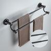 Bathroom Bath Toilet Paper Holder Robe Hook Bathroom Retractable Towel Hanging Rod Black Zinc Alloy EL852