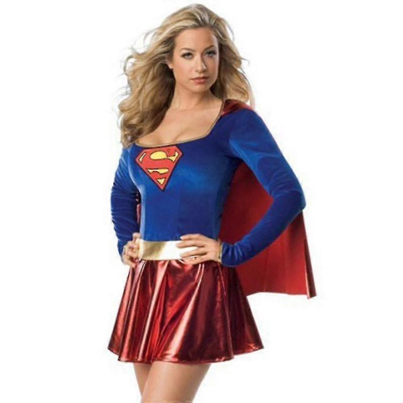 Women's Supergirl Tv Show Cosplay Costume Dress Halloween Roleplay Party Fancy Dress Up Outfit