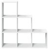Room Divider Bookshelf 3 Tier White 99 x 29 x 99 cm Engineered Wood
