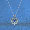 S925 Sterling Silver Sapphire Necklace: Women’s Luxury Full Diamond Pendant with Colored Stones