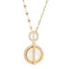 Xiulu Double Ring Necklace Women'S High Sense Versatile Personality Round Micro-Inlaid Pendant Collarbone Chain