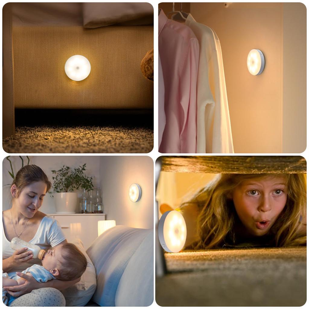 Motion-activated, USB rechargeable, adjustable, magnetic and adhesive type, indoor LED sensor light, automatic onoff, night light, footlight,