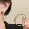 New Trendy Gold Color Circle Hoop Earrings for Women Exaggerated Metal Geometric Multilayer Round Earrings Jewelry Gifts