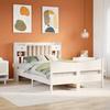 VidaXL Bed Frames Without Mattress White 140x190 Cm Solid Pine Wood, Bed, Bedroom Furniture, Wooden Bed, Bed 3323390