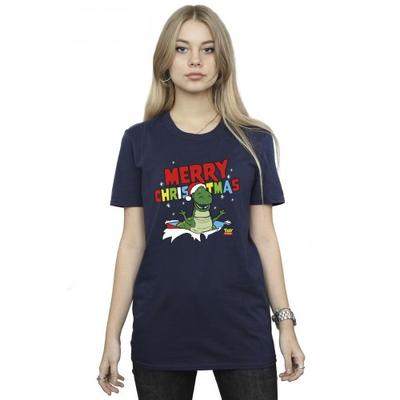 Womens/Ladies Toy Story Rex Christmas Burst Cotton Boyfriend T-Shirt