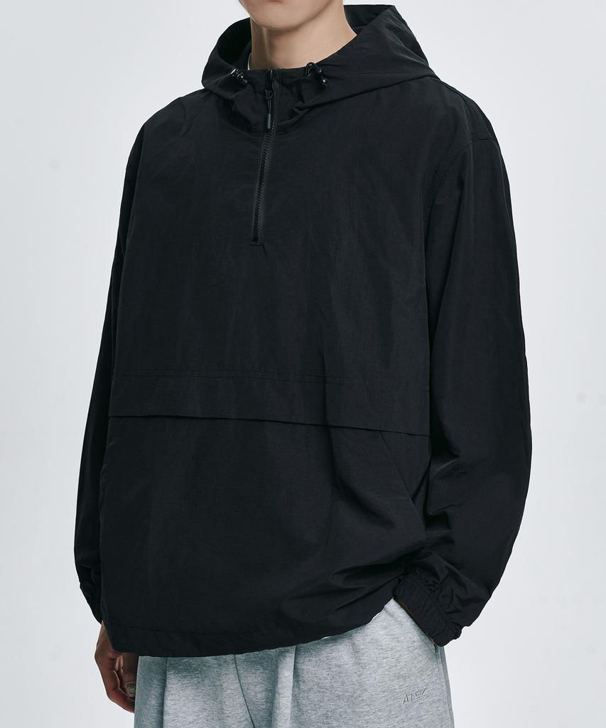 Atez Aero Tech Hooded Anorak Windbreaker [Black]