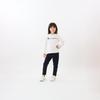 Champion Long Sleeve Crew Script Size 110 Kids' T-Shirt, Neck, 100% Cotton, Logo, Basic, Off-White, (CK-Y402)