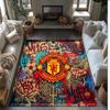 Tappeto in Flanella Stampato Manchester United Antiscivolo Morbido Poliestere Tappeto per Pavimento Tappetino Decorativo per Interni per Camera da Letto Soggiorno Divano