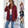 2026 Autumn Women's Corduroy Long Sleeve Loose Lapel Jacket