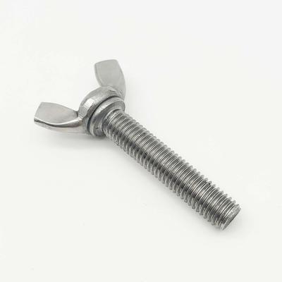304 Stainless Steel Hand-Tightened Butterfly Screw, US/UK Standard, Sizes: 10#-24, 3/16, 1/4