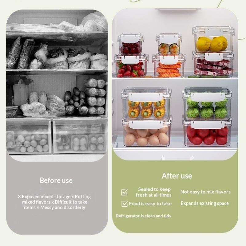 Fruit Storage Containers Fresh Food Containers Fridge Clear Fruit Organizer Refrigerator Multifunctional Meal Prep Lunch Box