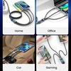 3 In 1 100w Transparent Fast Charging Cable Type C Usb Micro For Iphone Samsung Huawei Xiaomi Pilot Lamp Charger Usb C