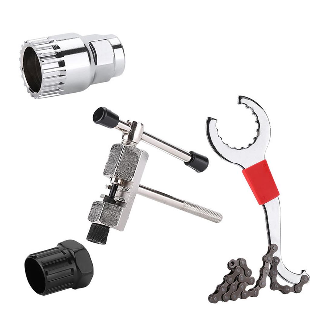 Road Bike Repair Tool Kits with Flywheel Remover Wrenches Chain Breaker Cycling Multitool Bicycles Maintenance Tool