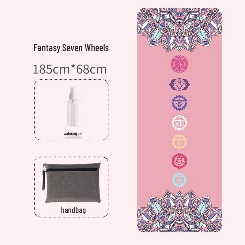 LISM Suede Printed Foldable Yoga Mat Set
