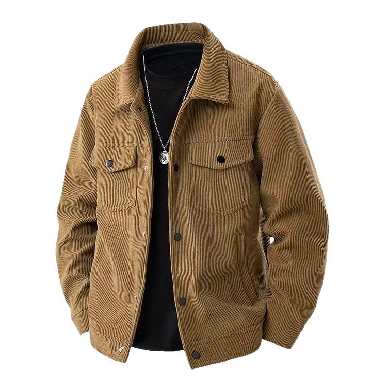 Japanese Retro Lapel Workwear Jacket - Men's Casual Loose Trendy Top for Spring and Autumn