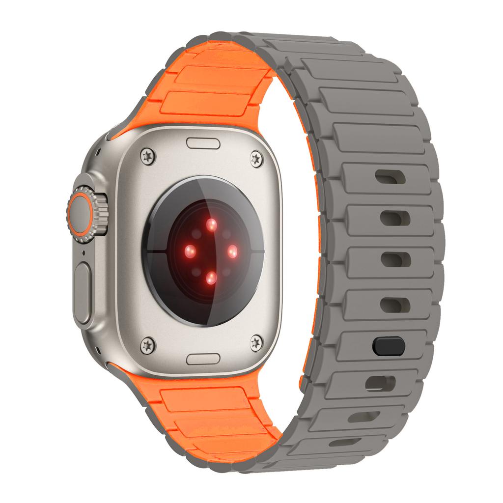 Magnetic Loop For Apple Watch Band 45mm 44mm 40mm 41mm 46mm Silicone Bracelet iWatch Series 10 9 8 7 6 5 se Ultra 2 strap 49mm