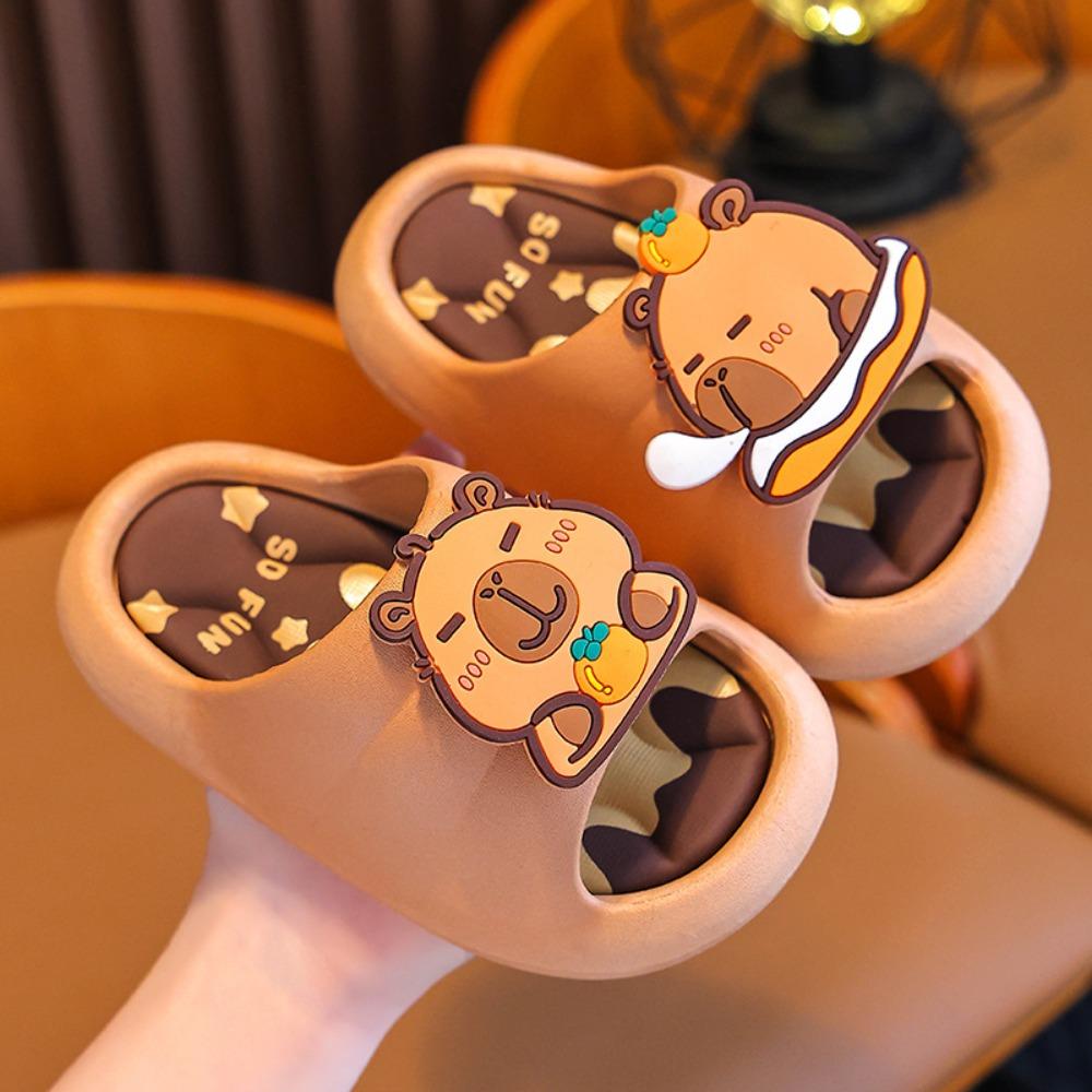 

Thickened Cute Capybara Slippers Anti-slip Children s Bathroom Sandals Bedroom 30/31 света кофе