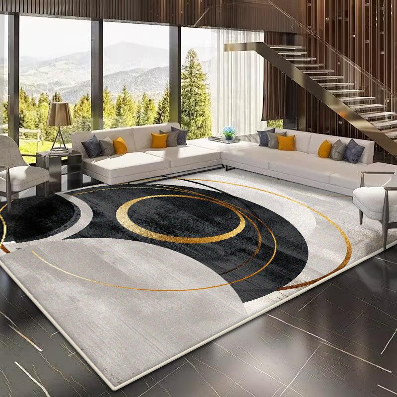 Golden Geometric Carpet for Living Room Large Area Modern Decoration Home Rugs for Bedroom Soft Non-slip 200x300 Lounge Sofa Mat