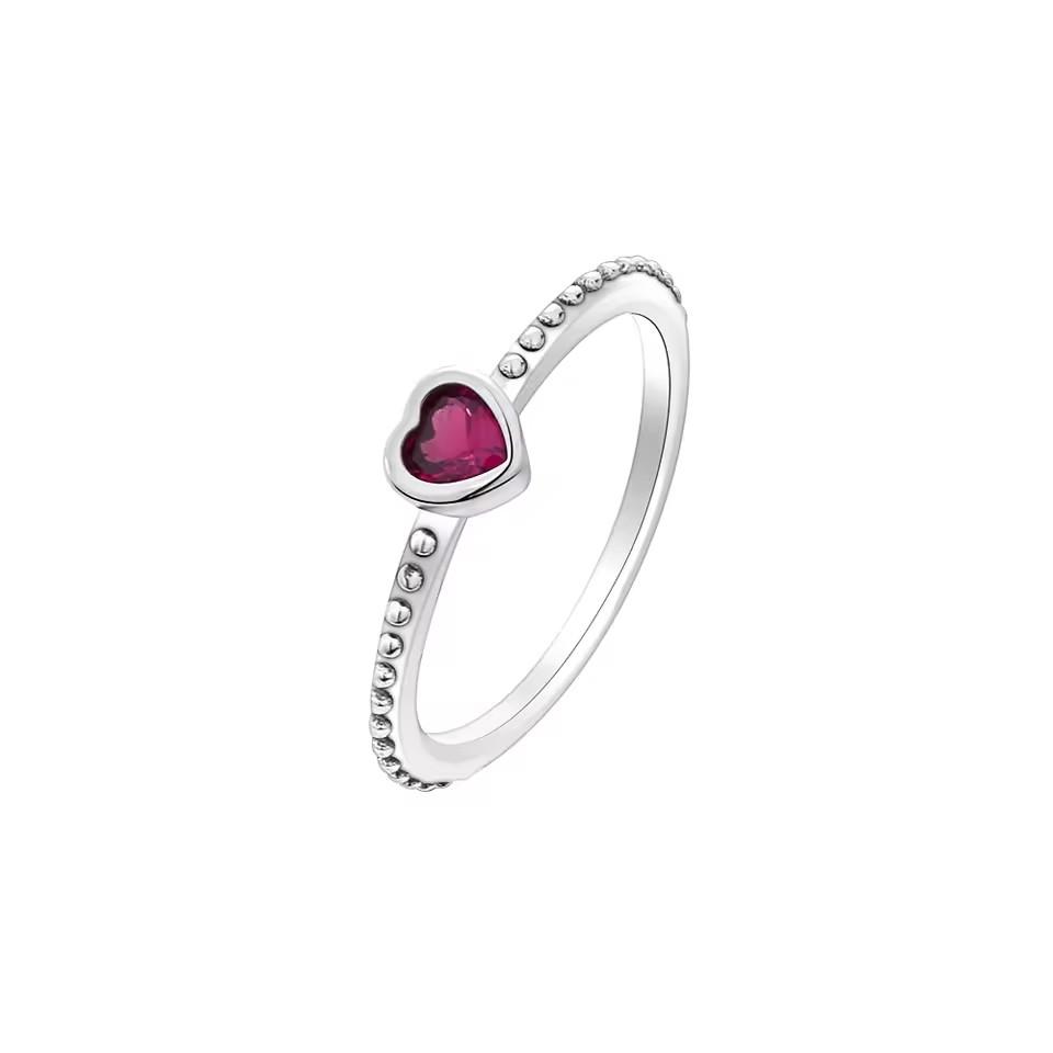 New 925 Sterling Silver Red Heart Stone Size 6 7 8 9 Love Ring Fine Rings Wedding Valentine's Day Fashion Jewelry for Women Gift