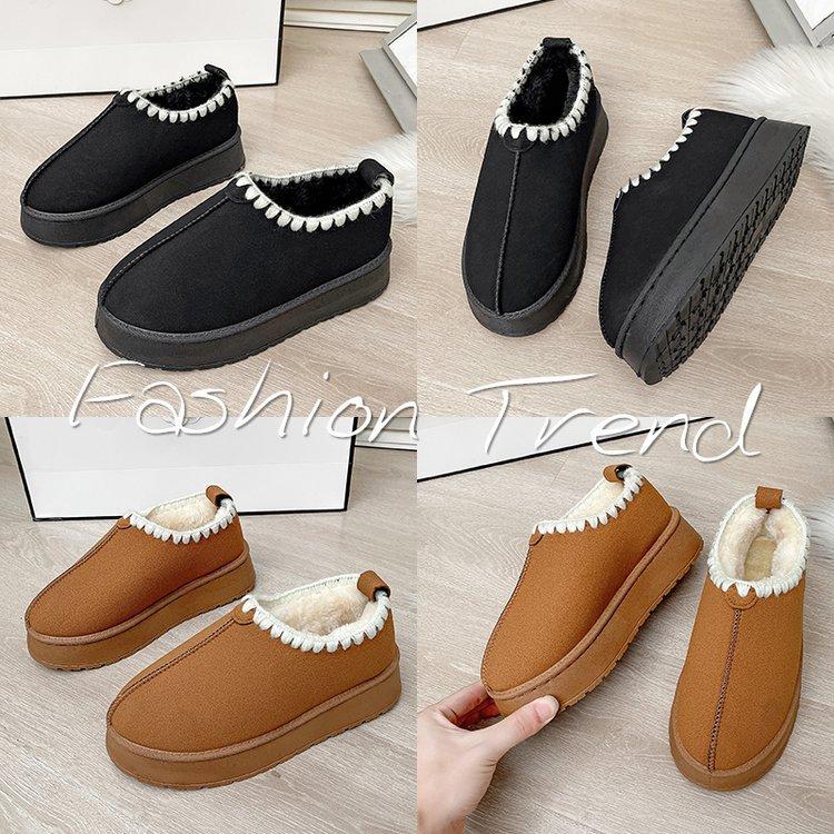 Women's Large Size Soft Sole Winter Warm Fur Snow Boots Padded Lined Ankle Boots Anti-slip Hiking Casual Sports Cotton Boots