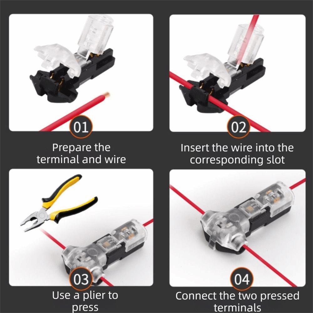 10Pcs T1/T2 Quick Connector Wire Connectors Electric Cable Crimp Terminals  LED Strip Connectors