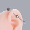 Henson Snake Heart Stainless Steel Double-Headed Gauge Ear Bridge Piercing Jewelry