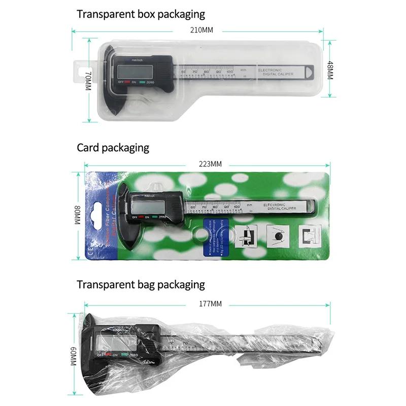 100mm 6 Inch Electronic Digital Caliper Carbon Fiber Vernier Caliper Gauge Micrometer Ruler Woodwork Thickness Measuring Tool