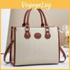 Block Color Contemporary Hand Tote Bag Offering Durable Pu Material Style And