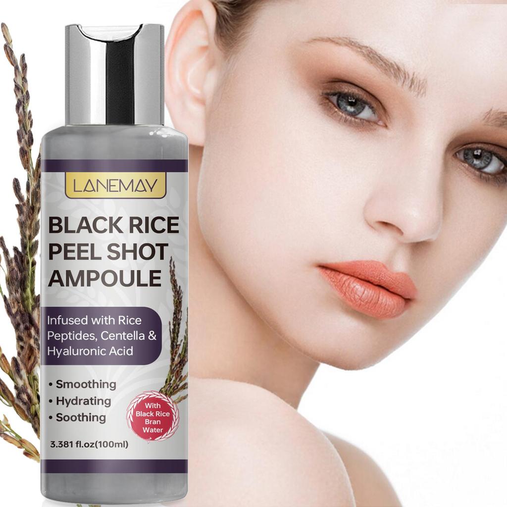 Svart ris-peel-ampulle - Tilfører dyp fuktighet og beroliger tørr eller irritert hud - Styrker hudbarrieren for glattere hud - 100 ml