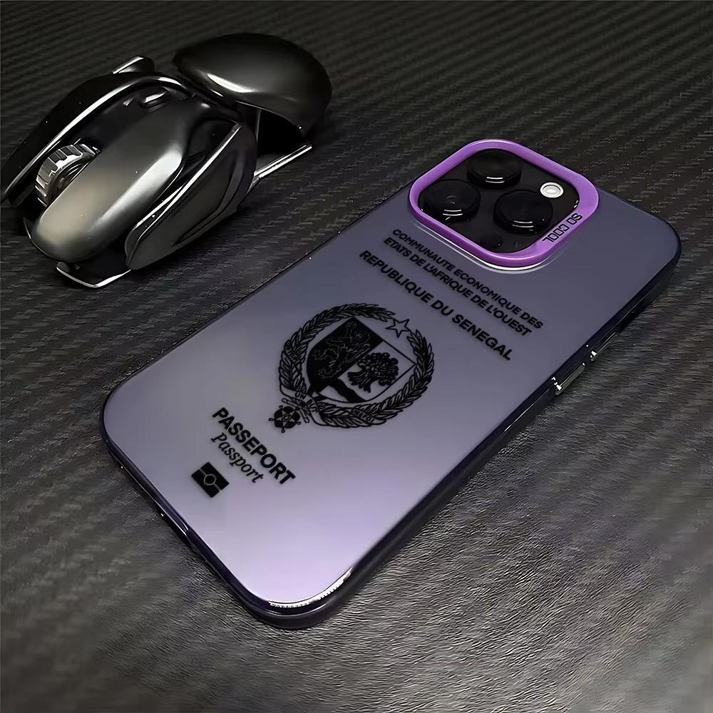 Senegal Passport Pattern Phone Case For iPhone 17 Air 16e 16 Pro Max 15 14 Plus 13 12 Mini 11 Pro Shockproof Silicone Back Cover