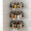 3pcs Bathroom Shelves Kitchen Storage Organizer ABS,Corner Shower Caddy,No-Drill Adhesive Bathroom Storage Rack