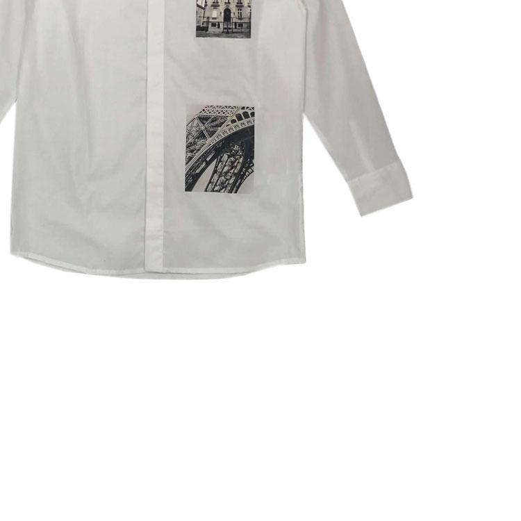 Karl Lagerfeld Fashion Casual Letter Logo Pattern Printed Single-Breasted Long Sleeve Shirt Men shirts White 60591451260510