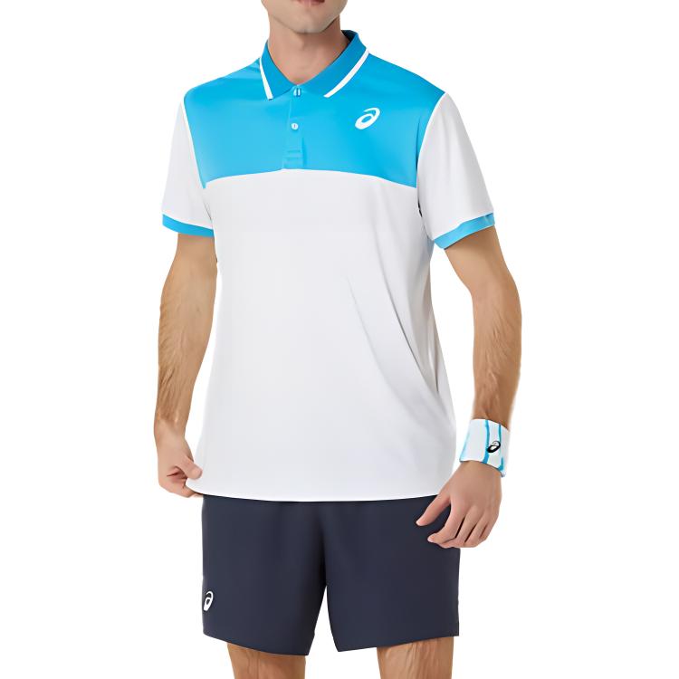 

Asics Logo Color Block Short Sleeve Shirt Men shirts White Blue 2041A256-105 L