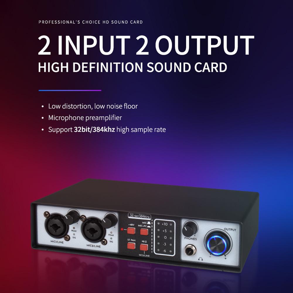 2 In 2 Out Mixer Recording Sound Card Mixing Console Track Separation External Sound Card Computer Recording Driver