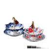 Blue and White Porcelain Umbrella Tea Strainer - Ceramic Tea Leaf Filter and Table Decoration.