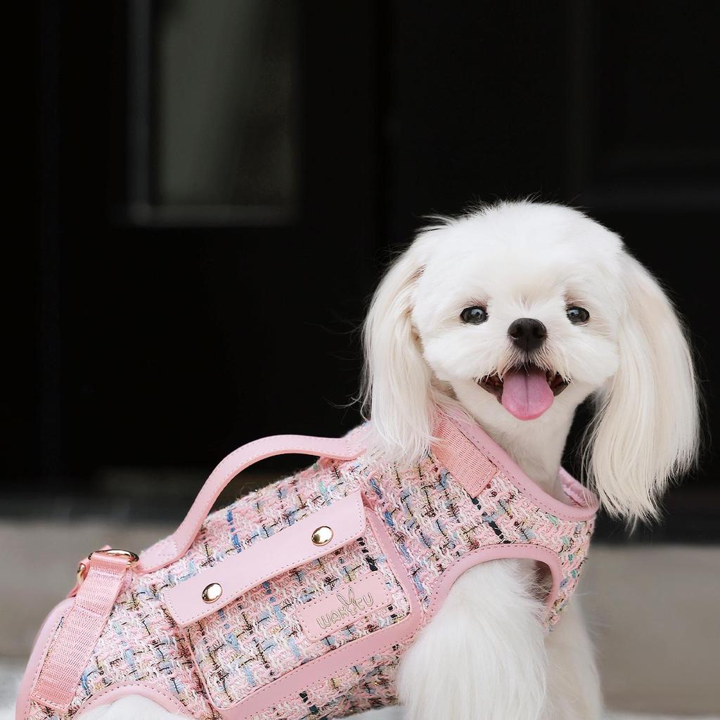 Wakytu Pet Crossbody Bag - Small Fragrance Style Dog & Cat Outing Bag with Portable Shoulder Strap