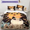 3PC Custom Name Cosmic Cat Dreams Bedding Set Duvet Cover Closure Includes 1 Duvet Cover & 2 Pillowcases for Bedroom
