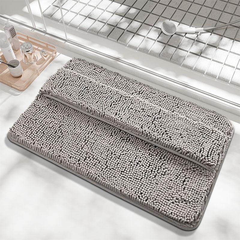 Furry Thickened Absorbent Bathroom Mat Toilet Non-Slip Foot Mat Bath Wipe Foot Mat Back Wipeable Mat Dirt-Resistant Entry Mat