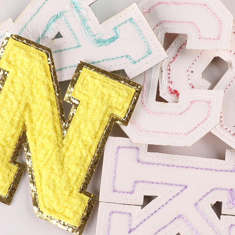 Computer Embroidery Label English Alphabet Phnom Penh Chenier Towel Embroidery Badge Sticker Clothing Accessories Decorative Embroidery Cloth Sticker