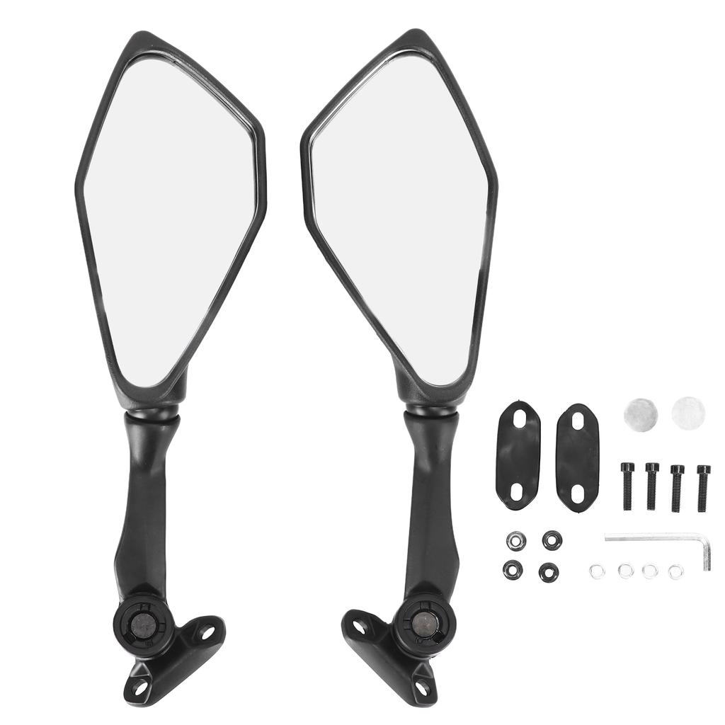 Pair Motorcycle Rear View Mirrors Folding Black Replacement for Ninja 300 250 ZX6R 636 300R EX300 ABS 2011‑2018