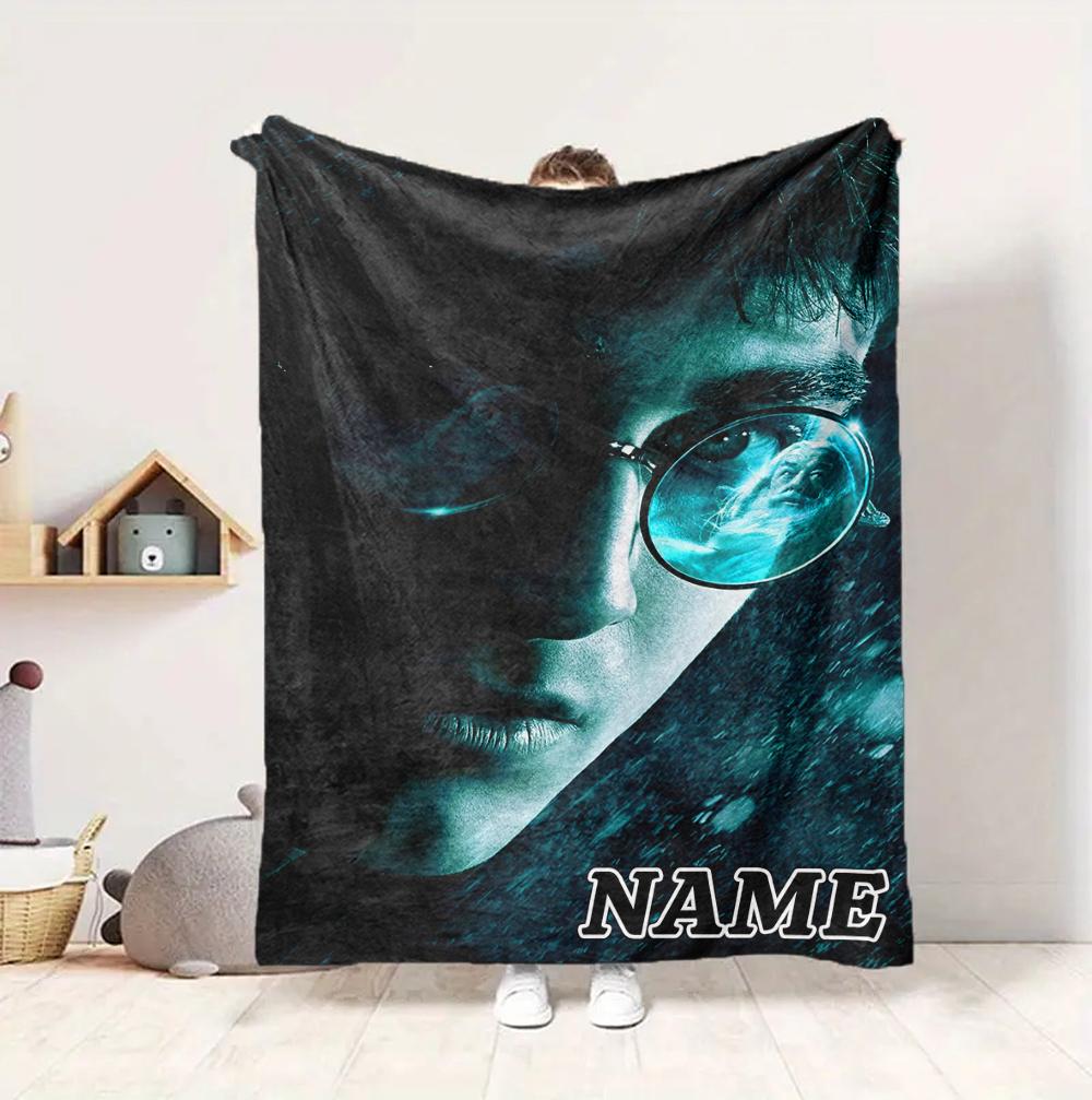 Custom Name Harry Potter Flannel Blanket Throw Blanket Soft Warm Sofa Bed home Decor Unique Gift