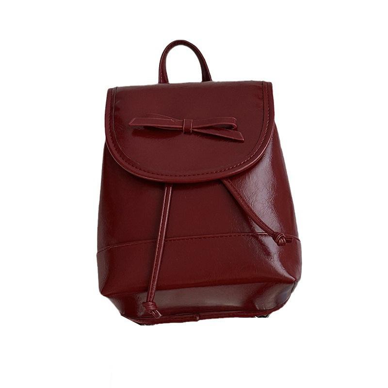 Fashionable Bow Backpack, School-style Hand-held Bucket Bag