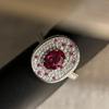 Zhuozhifan S925 Sterling Zilveren Ovalen Robijn Ring - Elegant, Veelzijdig en Modieus.