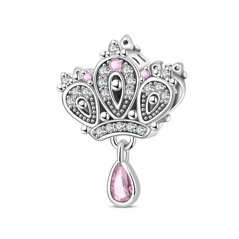 Sparkling Purple Charm Bead Components Copper Metal Jellyfish Birthday Pendant Bead Component Bead Component Compatible Authentic Original Bracelet