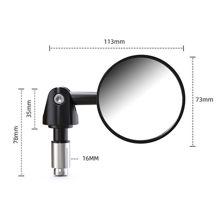 Rétroviseur d'extrémité de guidon moto Craftride noir DK4172