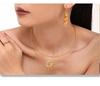 18k Gold-Plated Titanium Spiral Sun Pendant Necklace & Earrings Set