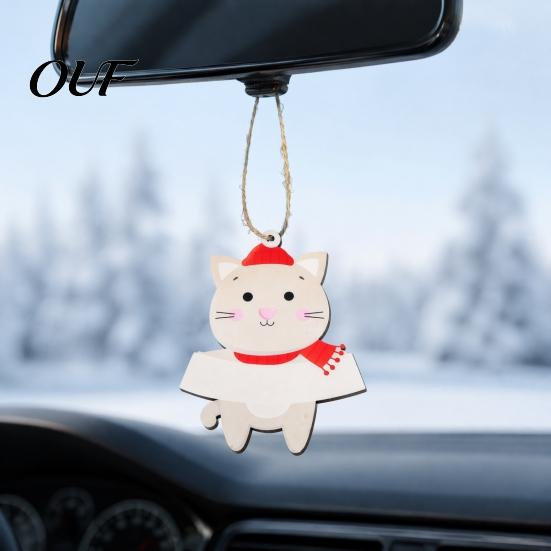 DIY Holiday Hanging Decorations Christmas Wooden Ornament, Cute Bear Gingerbread Gnome Cat Dog Personalized Winter Gifts for Tree, Party Home