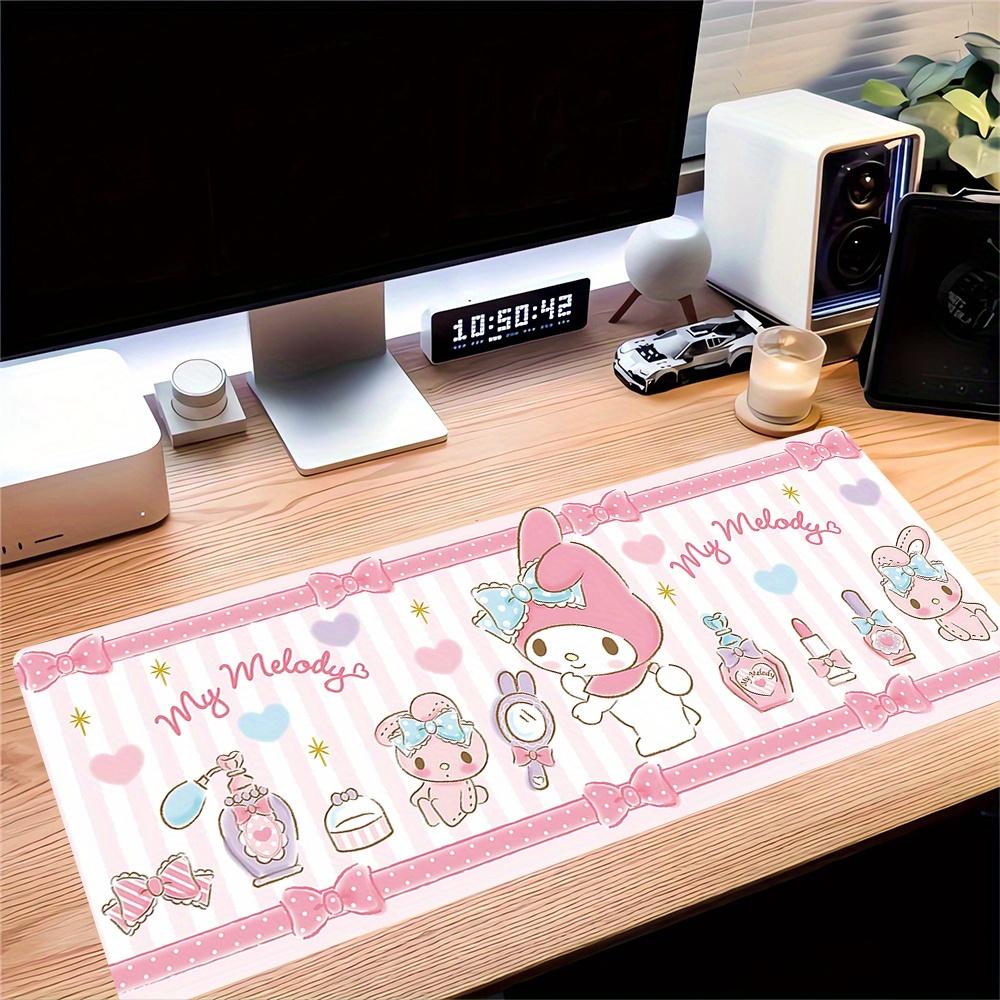 My Melody, Cute Themed XXL Mouse Pad - Non-slip Rubber Desk Mat for Gaming and Office Use, Multi-Function Keyboard and Mouse Pad, Ideal Gift